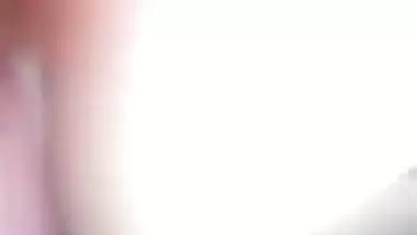 Pink cunt showing after fucking by a shy girl