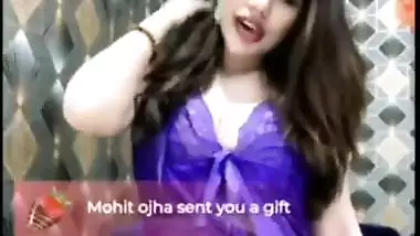 Rivika Mani Demanding Model Falunting Big Cleavage Purple Saree Premium