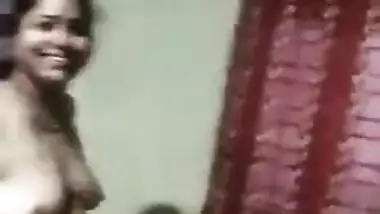 Desi man catches his fat wife with big XXX tits dressing for work