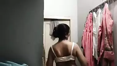 Mom changing dress caught on camera by horny son