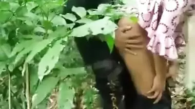Bangladeshi girl standing fuck in jungle