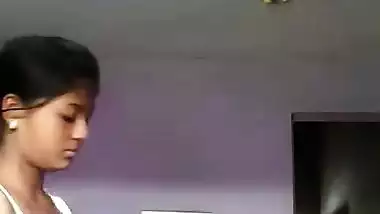 Village girl making video for lover