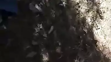 Outdoor Nepali porn of a girl sucking a dick and fucking