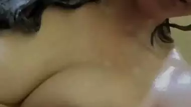 Indian bathing girlfriend boobs showing with seduction