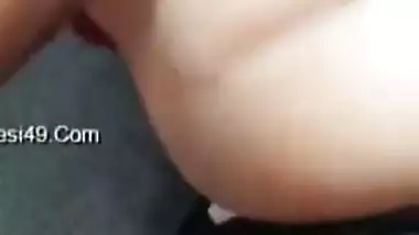 Desi wife boobs press in car