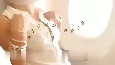 Daring Indian wife shows her boobs on a public flight