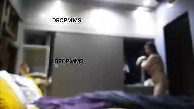 Chubby MILF after bath dress wear caught by stepson