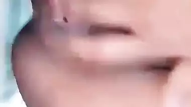 Girlfriend rubbing boobs and hairy pussy FSI nude